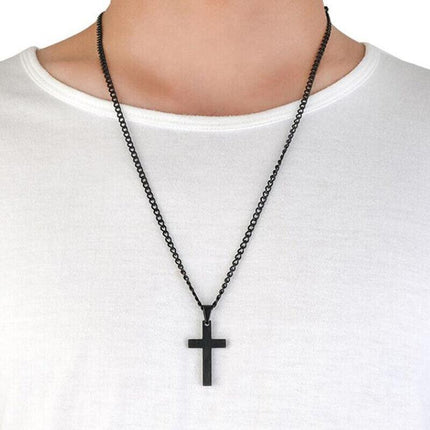 Stainless Steel Cross Pendant Men Women Chain Necklace Religious Jewelry AU - Aimall