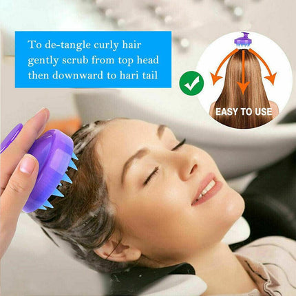Silicone Scalp Shampoo Massage Brush Shower Washing Massager Head Hair Comb AU - Aimall