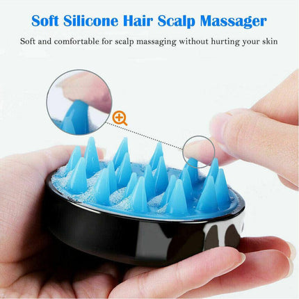 Silicone Scalp Shampoo Massage Brush Shower Washing Massager Head Hair Comb AU - Aimall
