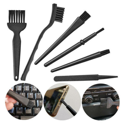 6Pcs Anti-Static Keyboard Cleaning Kit Black Plastic Laptop PC Dust Cleaner Brus - Aimall