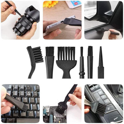6Pcs Anti-Static Keyboard Cleaning Kit Black Plastic Laptop PC Dust Cleaner Brus - Aimall