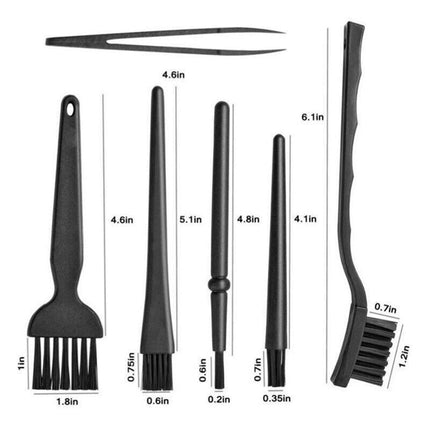 6Pcs Anti-Static Keyboard Cleaning Kit Black Plastic Laptop PC Dust Cleaner Brus - Aimall