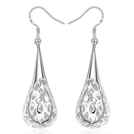 NEW Wholesale 925 Sterling Silver Filled Filigree Teardrop Drop Dangle Earrings - Aimall
