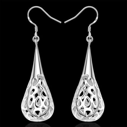 NEW Wholesale 925 Sterling Silver Filled Filigree Teardrop Drop Dangle Earrings - Aimall