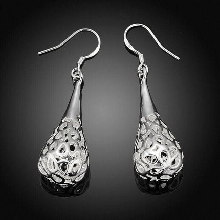 NEW Wholesale 925 Sterling Silver Filled Filigree Teardrop Drop Dangle Earrings - Aimall