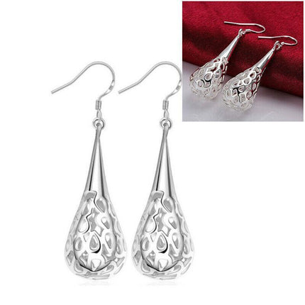 NEW Wholesale 925 Sterling Silver Filled Filigree Teardrop Drop Dangle Earrings - Aimall