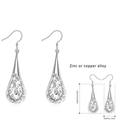 NEW Wholesale 925 Sterling Silver Filled Filigree Teardrop Drop Dangle Earrings - Aimall