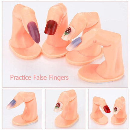 5PCS Model Fake Display Hand Nail Art Practice Finger For Training Manicure AU - Aimall