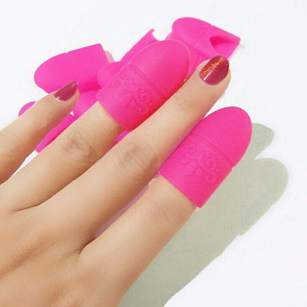 10PCS Silicone Reuseable Nail Art Soak Off Clip Cap Gel Polish Remover Wrap Tool - Aimall