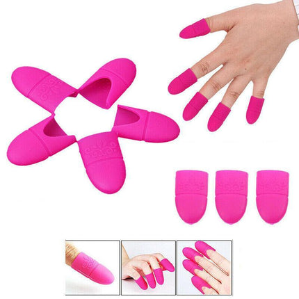 10PCS Silicone Reuseable Nail Art Soak Off Clip Cap Gel Polish Remover Wrap Tool - Aimall