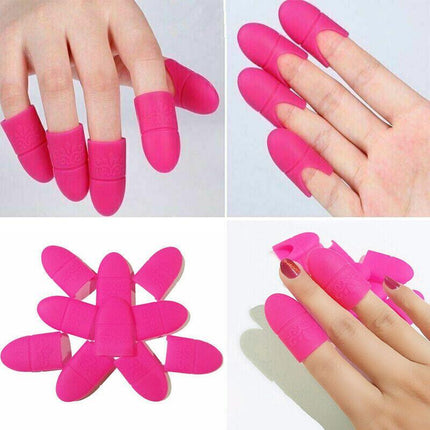 10PCS Silicone Reuseable Nail Art Soak Off Clip Cap Gel Polish Remover Wrap Tool - Aimall