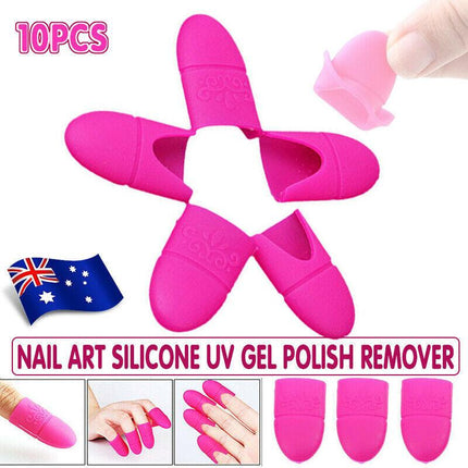 10PCS Silicone Reuseable Nail Art Soak Off Clip Cap Gel Polish Remover Wrap Tool - Aimall