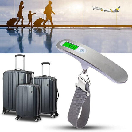 Electronic Portable Digital Luggage Scale Travel 50 KG Measures Weight Weighing - Aimall