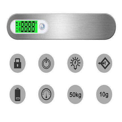 Electronic Portable Digital Luggage Scale Travel 50 KG Measures Weight Weighing - Aimall
