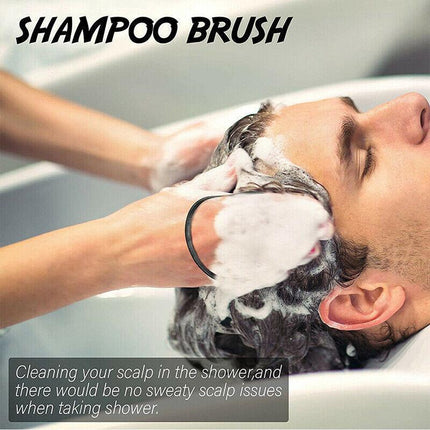 Men Beard Mustache Palm Scalp Massage Black Hair Shampoo Hair Comb Brush Tool AU - Aimall