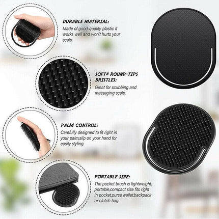 Men Beard Mustache Palm Scalp Massage Black Hair Shampoo Hair Comb Brush Tool AU - Aimall