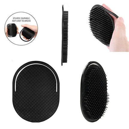 Men Beard Mustache Palm Scalp Massage Black Hair Shampoo Hair Comb Brush Tool AU - Aimall