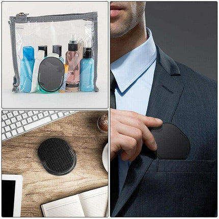 Men Beard Mustache Palm Scalp Massage Black Hair Shampoo Hair Comb Brush Tool AU - Aimall
