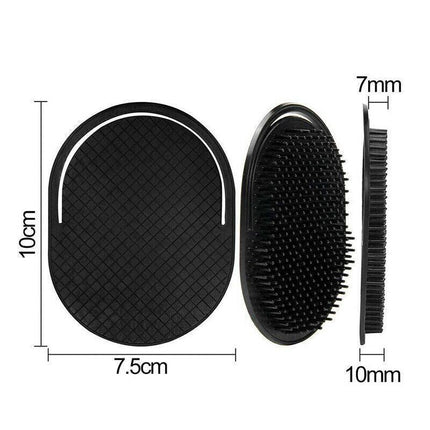 Men Beard Mustache Palm Scalp Massage Black Hair Shampoo Hair Comb Brush Tool AU - Aimall