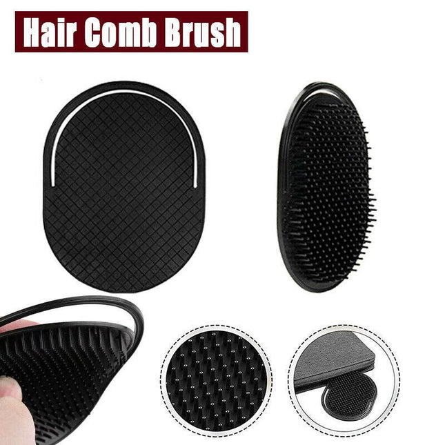 Men Beard Mustache Palm Scalp Massage Black Hair Shampoo Hair Comb Brush Tool AU - Aimall