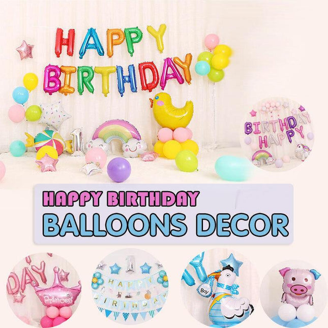45-50 PCS Happy Birthday 3D Unicorn Decoration Balloons DIY Decor Party Set AU - Aimall