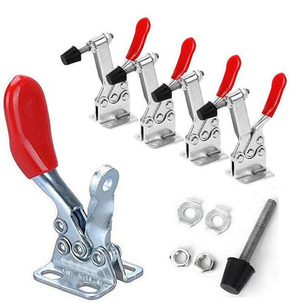 4x 100Kg/220Lb Holding Capacity Quick Release Hand Tool Toggle Clamp Horizontal - Aimall