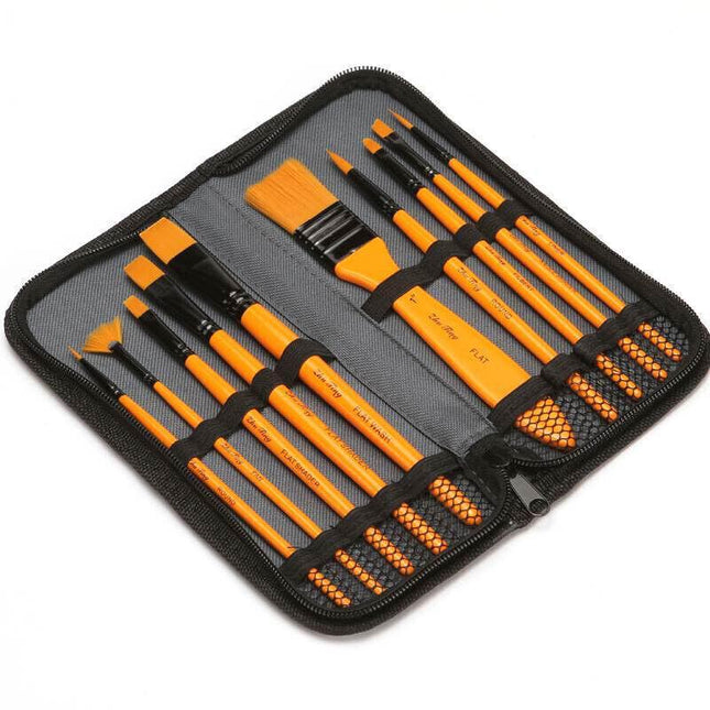 10 PCS Acrylic Paint Brush Set Kit Artist Nylon Brush Pen Colour Painting Travel - Aimall
