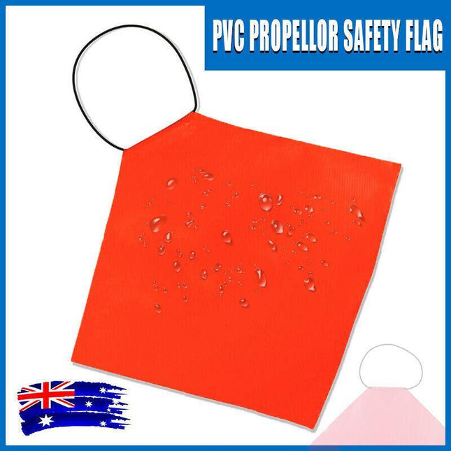 PROPELLOR SAFETY SIGNAL FLAG - HI-VIS ORANGE PVC - Boat/Marine/Trailer/Long Load - Aimall