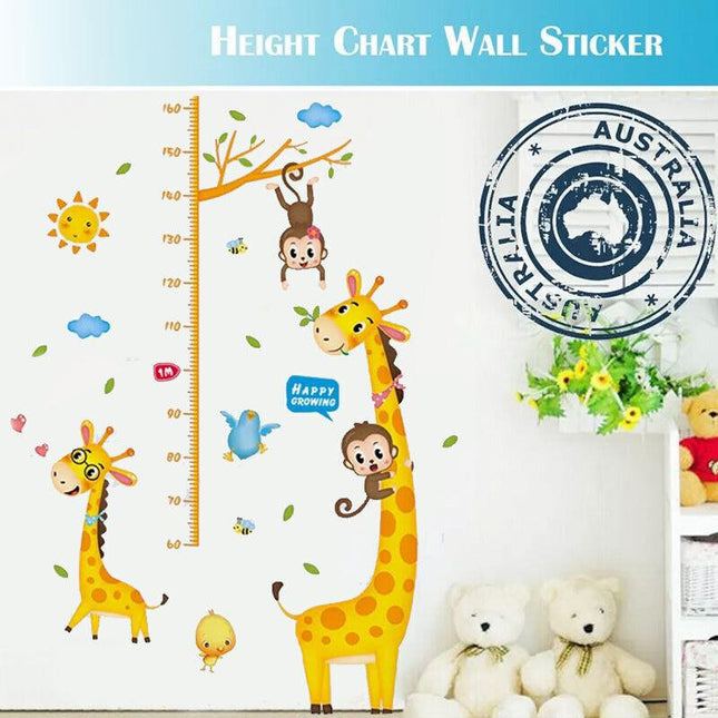 Kids Height Chart Wall Stickers Nursery Growth Measurement Ruler Removable Decal - Aimall