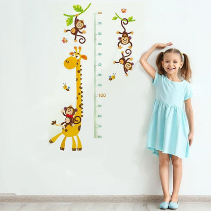 Kids Height Chart Wall Stickers Nursery Growth Measurement Ruler Removable Decal - Aimall