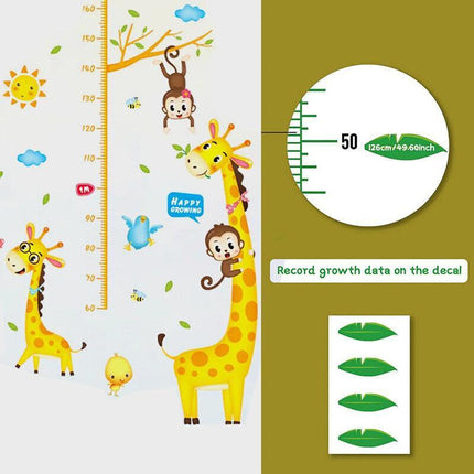 Kids Height Chart Wall Stickers Nursery Growth Measurement Ruler Removable Decal - Aimall