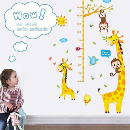 Kids Height Chart Wall Stickers Nursery Growth Measurement Ruler Removable Decal - Aimall