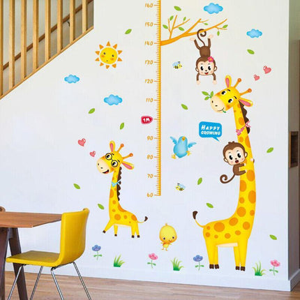 Kids Height Chart Wall Stickers Nursery Growth Measurement Ruler Removable Decal - Aimall