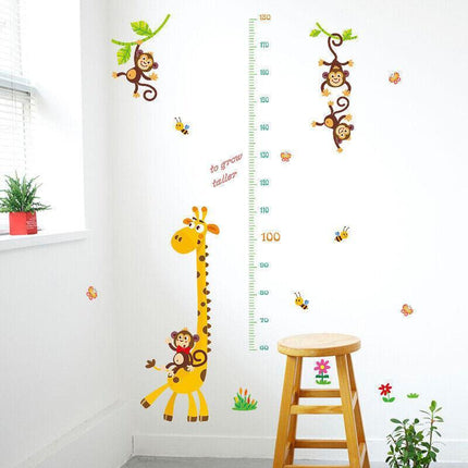 Kids Height Chart Wall Stickers Nursery Growth Measurement Ruler Removable Decal - Aimall