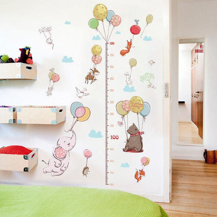 Kids Height Chart Wall Stickers Nursery Growth Measurement Ruler Removable Decal - Aimall