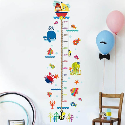 Kids Height Chart Wall Stickers Nursery Growth Measurement Ruler Removable Decal - Aimall