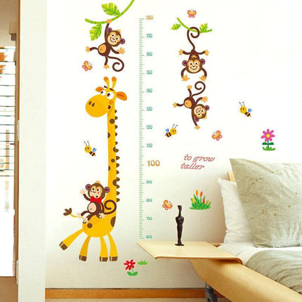 Kids Height Chart Wall Stickers Nursery Growth Measurement Ruler Removable Decal - Aimall