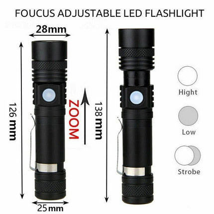 2X 60000lm LED Flashlight Torch For Bike Mount USB Rechargeable T6 XM-L AU - Aimall