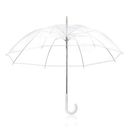 Clear PVC 71cm Long Umbrella Rain Wedding Parasol See Through Transparent AU - Aimall