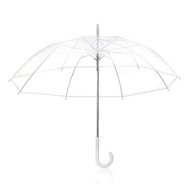 Clear PVC 71cm Long Umbrella Rain Wedding Parasol See Through Transparent AU - Aimall