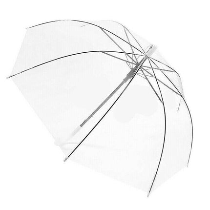 Clear PVC 71cm Long Umbrella Rain Wedding Parasol See Through Transparent AU - Aimall