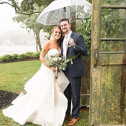 Clear PVC 71cm Long Umbrella Rain Wedding Parasol See Through Transparent AU - Aimall