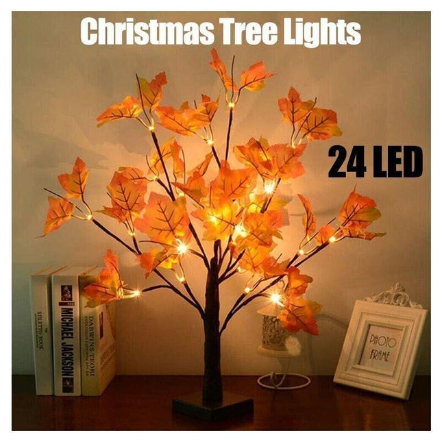 24LED Christmas Tree Lights Maple Twig Fairy Xmas Party Lamp Decorations 60CM AU - Aimall