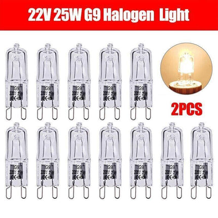 2pcs 25W G9 Warm White Halogen Oven Dimmable Bi-Pin Light Bulb 220-240V 2000hrAU - Aimall