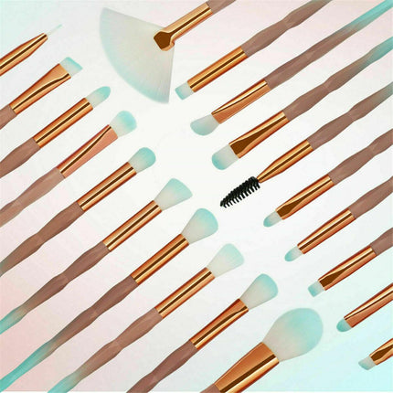 20 PCS Eye Make-up Brushes Diamond Unicorn Eyeshadow Eyebrow Blending Brush Set - Aimall