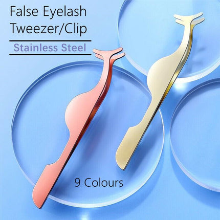 False Eyelash Clip Tweezers Beauty Tool Remover Nipper Extension Applicator AU - Aimall