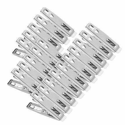 20-320PCS Stainless Steel Clothes Pegs Clips Hanging Pins Laundry Clamps Metal - Aimall