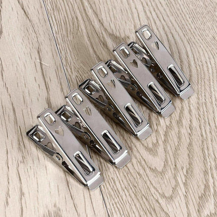 20-320PCS Stainless Steel Clothes Pegs Clips Hanging Pins Laundry Clamps Metal - Aimall