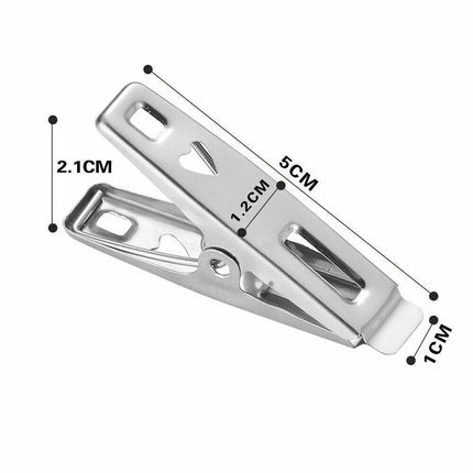 20-320PCS Stainless Steel Clothes Pegs Clips Hanging Pins Laundry Clamps Metal - Aimall