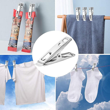 20-320PCS Stainless Steel Clothes Pegs Clips Hanging Pins Laundry Clamps Metal - Aimall